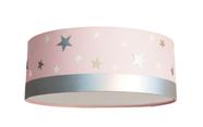 Luminária Plafon Infantil Estrelas Cúpula 40x15 2e27 Rosa - Tom Luz