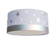 Luminária Plafon Infantil Estrelas Cúpula Cinza 30X15 2E27