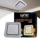 Luminária Plafon quadrado Lumier Led 45w 3 Temperatura de Cor 40x40cm Moderno