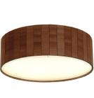 Luminária Plafon Redondo Madeira 30 Cm para sala Casa Lustre imbuia