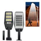 Luminária Refletor De Energia Solar Externa IP65 100W Com Sensor E Controle 3 Modos De Iluminação Para Parede E Poste