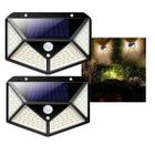 Luminária Solar 100 Led Com Sensor De Presença À Prova Dágua