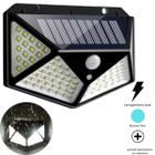 Luminária Solar 100 Led Sensor Presença Parede Externa - AL