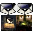 Luminária Solar 100 Leds Branco Frio Jardim Fácil Instalação - BLACK WATCH