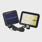 Luminária Solar 120 Leds Luz De Jardim Para Parede Com Sensor De Presença Com 3 Funções