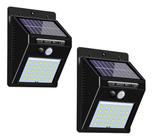 Luminária Solar Arandela Kit 2 - 30 LED Sensor de Presença - DRAIK