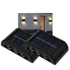 Luminaria Solar Led Spot Arandela 2 Uni Caminho Parede Balizador Iluminaçao Jardim Quintal Varanda Segurança Decoraçao