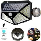 Luminária Solar Luz 100 Led Sensor Jardim Prova D'Água Cor