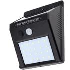 Luminária Solar Parede 20 Leds Branco Sensor Movimento Preto