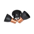 Luminária Spot Duplo Preto Com Cobre 2 Lamp. - Juni