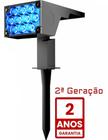 Luminaria Spot Solar Espeto Jardim LED 12h Luz Azul - Oversun