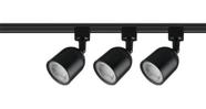 LUMINATTI - Kit Trilho 1 Metro Preto Eletrificado Com 3 Spots 5W 6000K