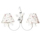 Lustre 2L Primavera Cristais 2 Flores G Branco Bebê Infantil