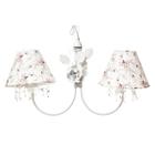 Lustre 2L Primavera Cristais 2 Flores G Branco Bebê Infantil - Potinho de mel