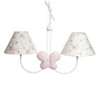 Lustre 2L Simples Com 2 Borboletas Quarto Bebê Infantil - Potinho de mel