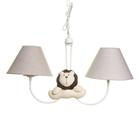 Lustre 2L Simples Com 2 Leões Quarto Bebê Infantil Menina Menino - Potinho de Mel