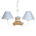 Lustre 2L Simples Com 2 Ursos Príncipes Quarto Bebê Infantil Menino - Potinho de Mel