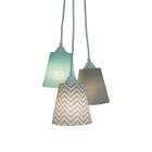 Lustre 3 Cúpulas Quarto de Bebê Chevron e Verde Água