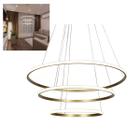 Lustre 3 em 1 Aneis Arco Luminaria Pendente Perfil Ajustavel Regulavel Led Infinito Residencial Comercial Sala de Jantar Quarto Ambiente Moderno Ilumi