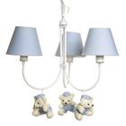 Lustre 3L Ariel Com 3 Ursinhos De Boné Quarto Bebê Infantil Menino - Potinho de Mel
