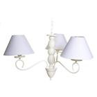 Lustre 3L Clássico Haste Madeira Branco Quarto Bebê Infantil - Potinho de mel