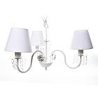 Lustre 3L Cristais 3 Flores P Branco Quarto Bebê Infantil