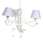 Lustre 3L Haste Madeira E Bailarinas Brancas Quarto Infantil - Potinho de mel