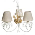 Lustre 3L Imperial Flor Dourada Quarto Bebê Infantil - Potinho de mel