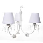 Lustre 3L Primavera Cristais 3 Flores P Branco Quarto Bebê