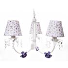 Lustre 3L Primavera Cristais 3 Flores P Lilás Quarto Bebê Infantil Menina