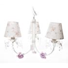 Lustre 3L Primavera Cristais 3 Flores P Rosa Bebê Infantil