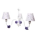 Lustre 3L Simples 6 Flores P Lilás Quarto Bebê Infantil Menina - Potinho de Mel