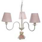 Lustre 3L Simples Com Ursinha Quarto Bebê Infantil Menina - Potinho de Mel