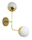 Lustre Arandela Dupla Bola Globo Dourado 267 - ILUMINAMUNDO