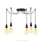 Lustre Aranha com 5 Pendentes (2m cabo preto + soquetes + canopla) - Trybo Design