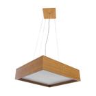 Lustre Bonadri Wood Quadrado 25Cm Pendente Madeira Freijó