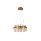 Lustre Bronze com Cristais Transparente 42cm Led 48W 3 em 1 Bivolt - PARIS LUZ