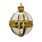 Lustre Bronze e Cristal Globo Menor Design Classico - LUXdécor