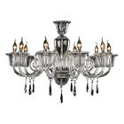 Lustre Candelabro Pendente Venília Cristal Transparente 10 Braços Ø86x62cm E14