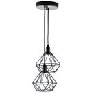 Lustre com 2 pendentes aramado diamante - cores - TRYBO