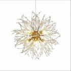 Lustre Cristal Flor Dourada 50 Cm