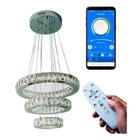 Lustre Cristal Led Aplicativo Smartphone Controle Remoto Redondo