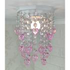 Lustre de Acrílico Rosa com Castanhas Transparentes - 25cm - Lustres Sh Design