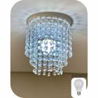 Lustre de Cristal Acrílico luminária pendente de teto Sala Quarto Cozinha Varanda Corredor 17x20 Redondo + Lâmpada LED