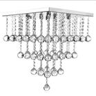 Lustre de Cristal Com 49 Esferas Legítimas, Para Hall/Recepção/ Escritório, Com 55 Cm de Altura, Base Espelhada 30x30 - SPACE DECOR & LUSTRES