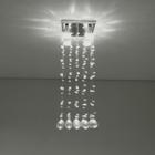 Lustre de Cristal k9, para quarto, base de inox 20x20cm com 70cm de Altura - Luz Decor