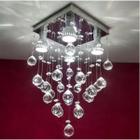 Lustre De Cristal K9 Para Quarto e Sala Base Toda em Aço Inox Espelhada, Suporta até 4 Lâmpadas - Casa Cristalle