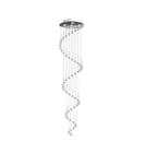 Lustre de Cristal Legitimo Espiral 40cm Pé Direito Duplo Vão de Escada Sala Alta Mesa E40 Com Lampadas Led - Arevo Iluminação