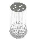 Lustre de Cristal Legitimo Globo 40cm Sala de Estar Mesa Jantar Quarto Living G140 Com Lampadas Led - Arevo Iluminação