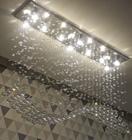 Lustre de Cristal Para Quarto, Sala de Jantar/Estar, com 50cm de Altura Base de Inox Espelhada 1MX20CM